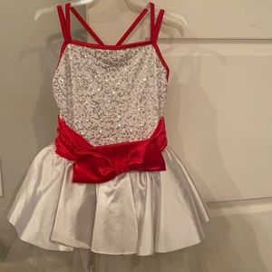 Red and white tutu costume